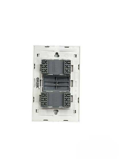 T&J 1 Gang and 2 Gang Voice Outlet power point with white mounting plate and black connectors
