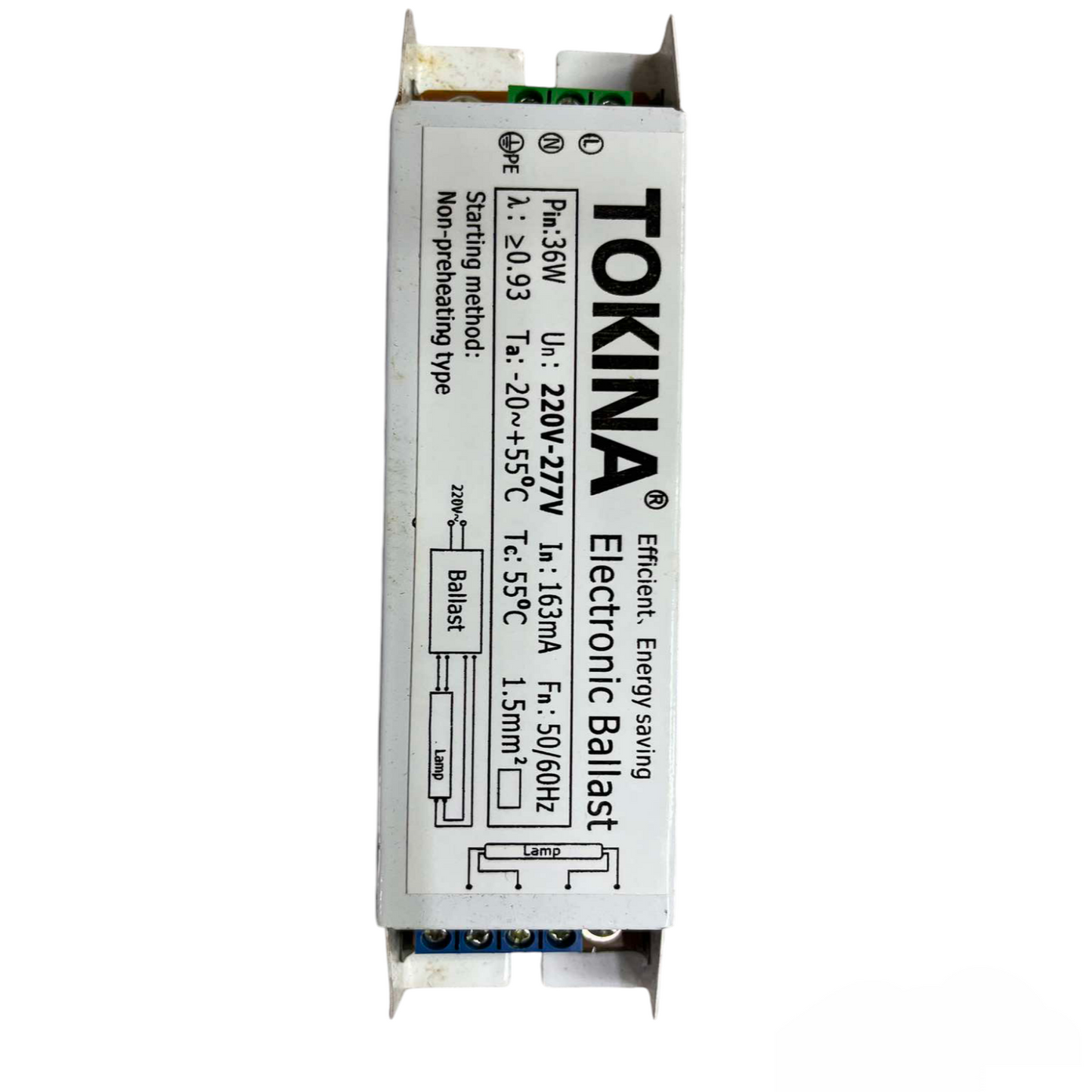 Tokina 1x36W Electronic Ballast 220V for efficient lighting installation and energy saving