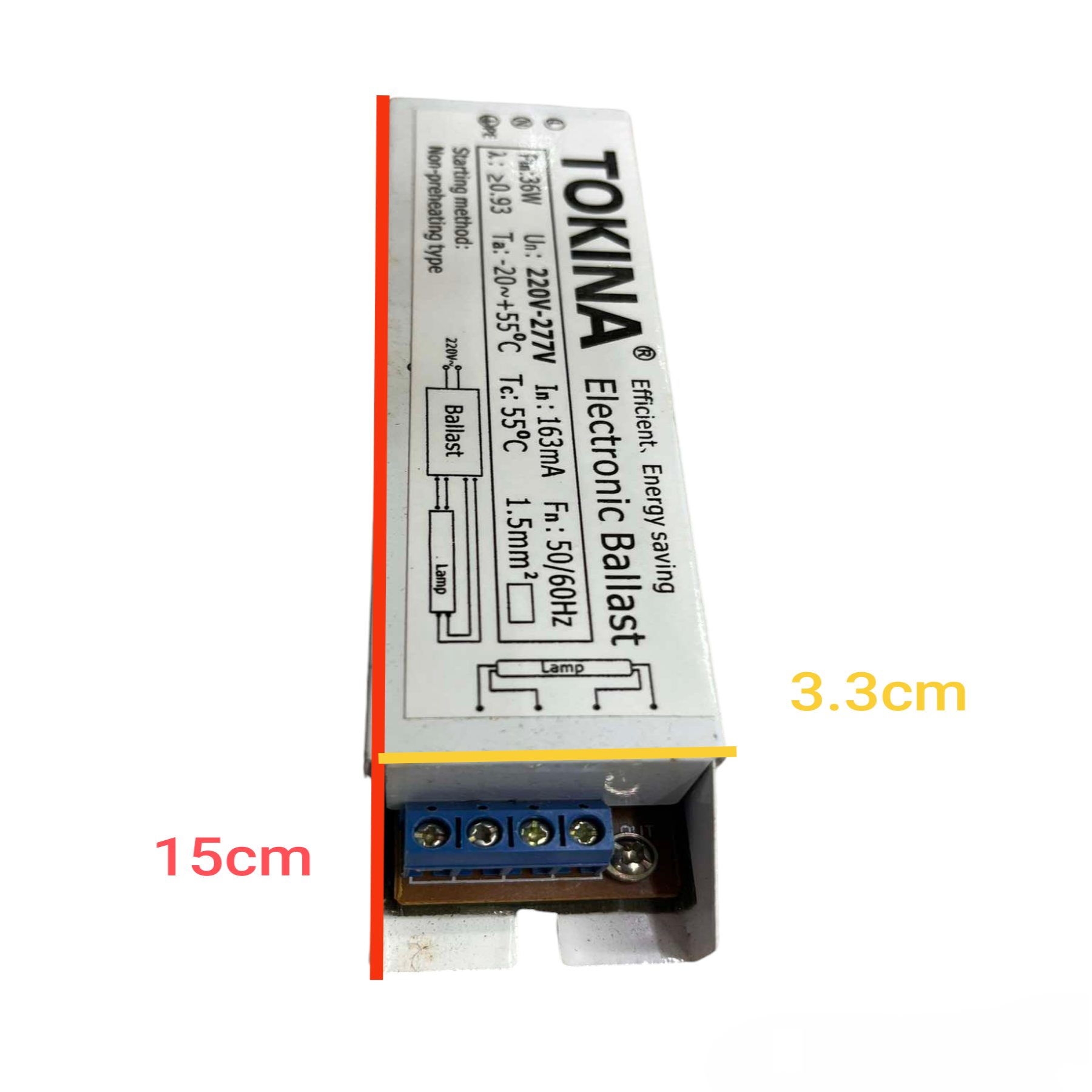 Tokina 1x36W Electronic Ballast 220V for lighting installation and accessories with energy saving feature