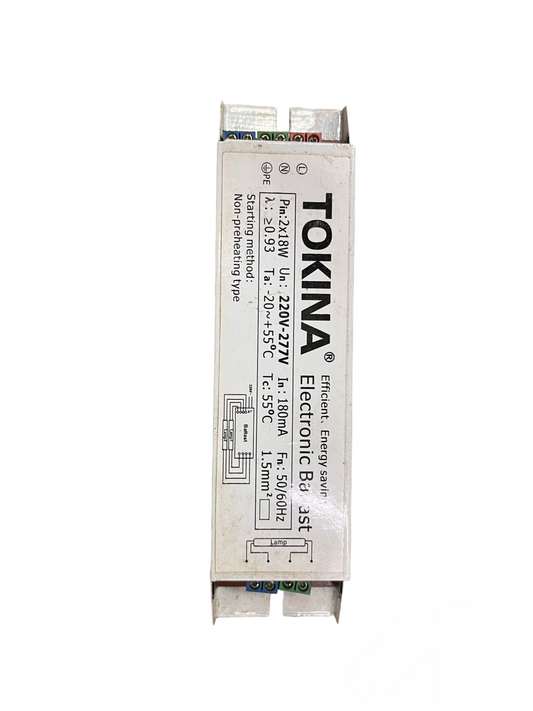 Tokina 20W Electronic Ballast for Fluorescent lighting installation and accessories rectangular white unit