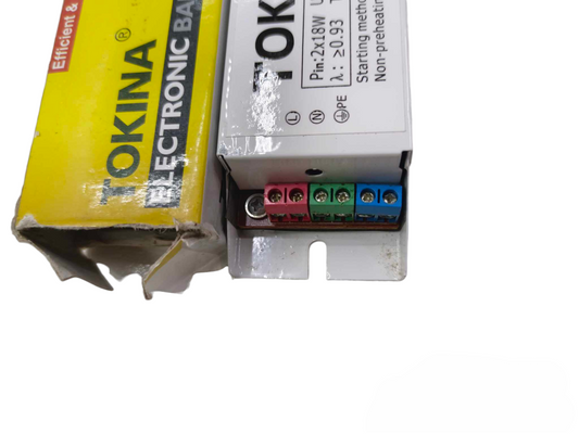 Tokina 2x18W electronic ballast with yellow packaging for lighting installation and accessories