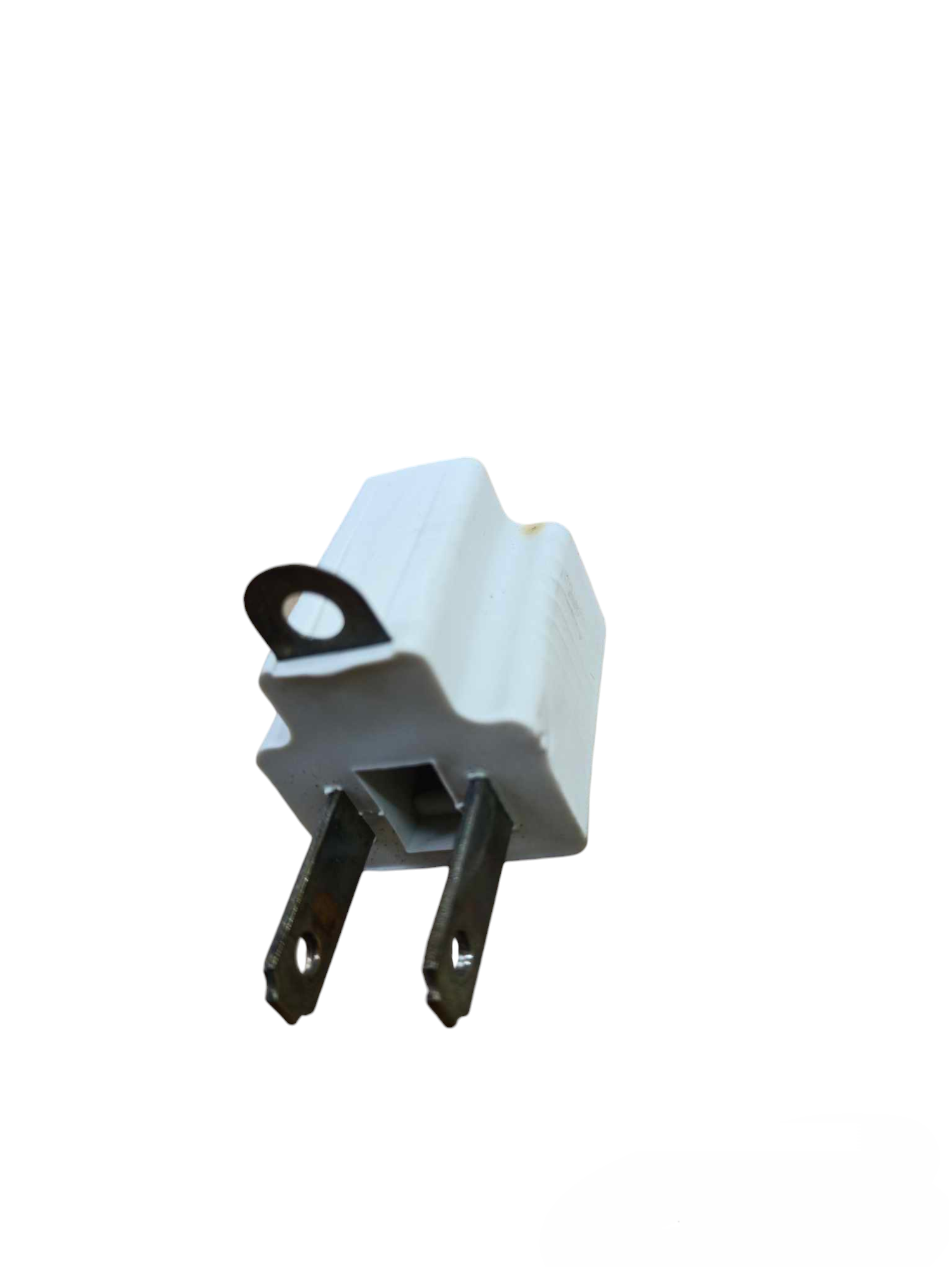 Tokina Three Prong Plug Adapter 10A 250V white travel adapter with metal prongs