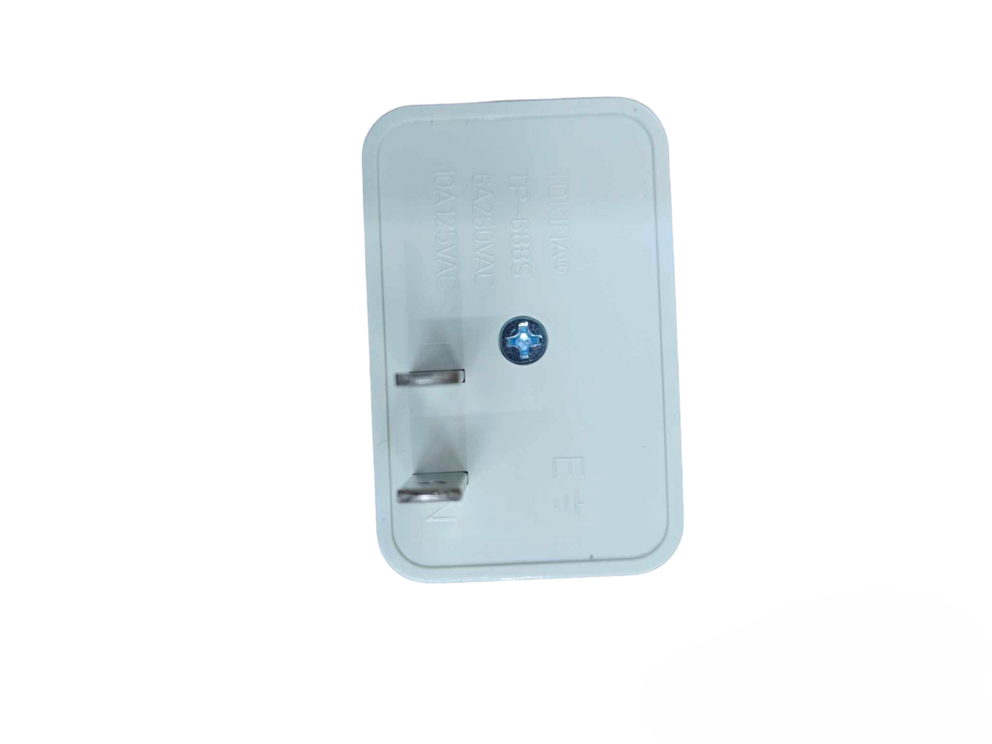 Tokina white travel adapter Universal Adapter With Safety Switch 6A with flat plug design