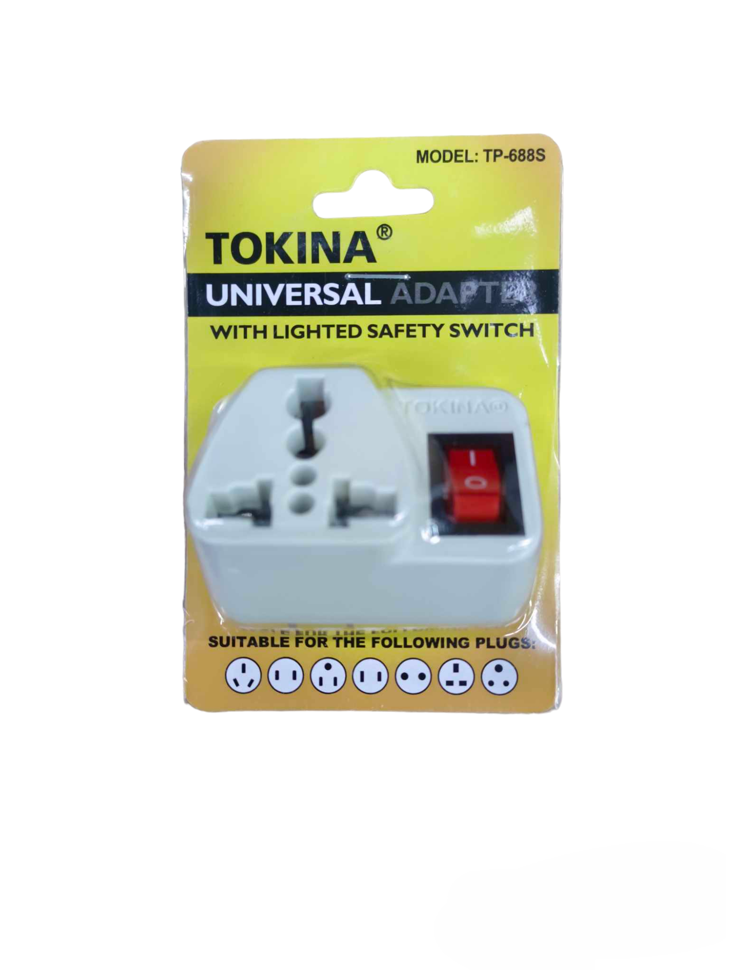 Tokina Universal Adapter With Safety Switch 6A with lighted safety switch for travel use