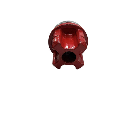 Red steel replacement die head for ratchet pipe threader set with center threaded hole