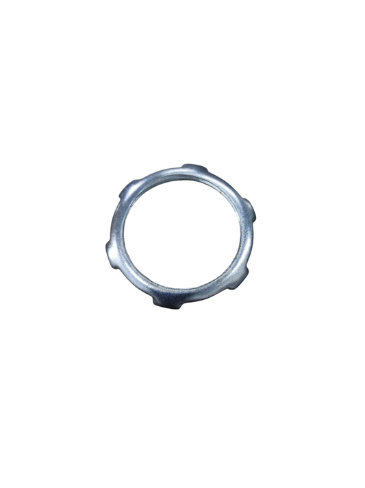 Locknut for RSC Pipe 20mm silver steel conduit lock nut with notched outer edges for secure RSC connection