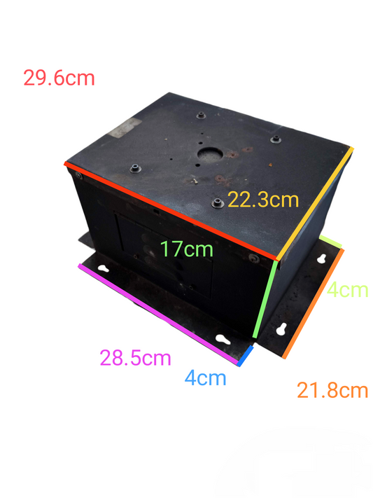 Denko Transformer 220V Input 110V Output 3000W black metal electrical component with dimension markings