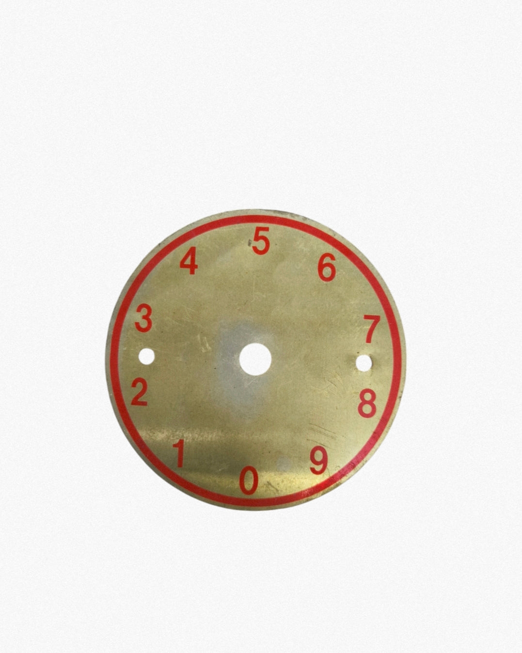 Round metal Transformer Controller Plate 0-9 Round with red numbers and mounting holes