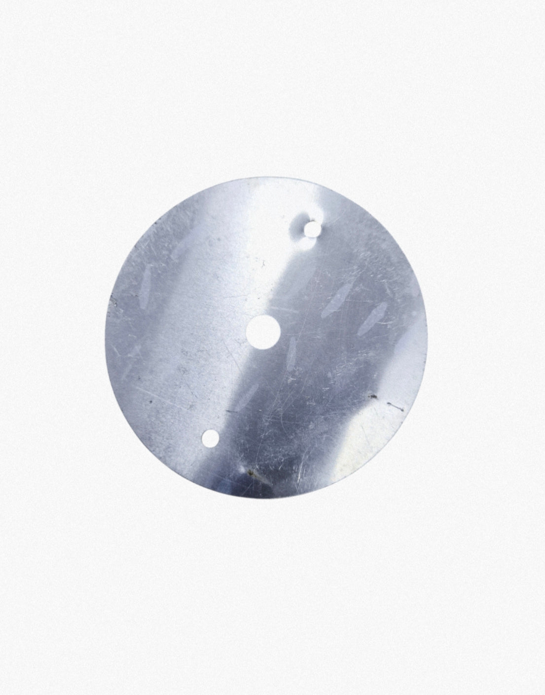 Shiny metal round plate with three holes, Transformer Controller Plate 0-9 Round for license plate frames