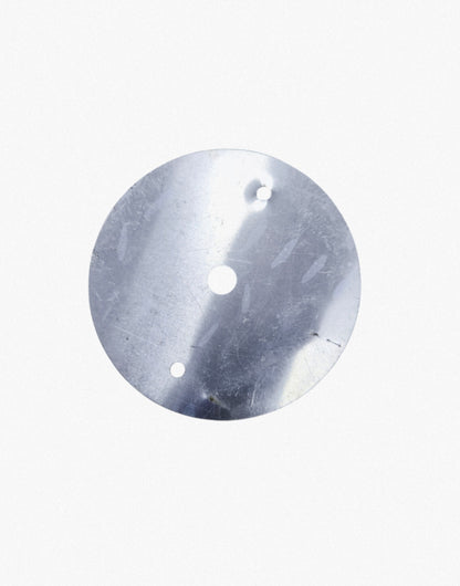 Shiny metal round plate with three holes, Transformer Controller Plate 0-9 Round for license plate frames