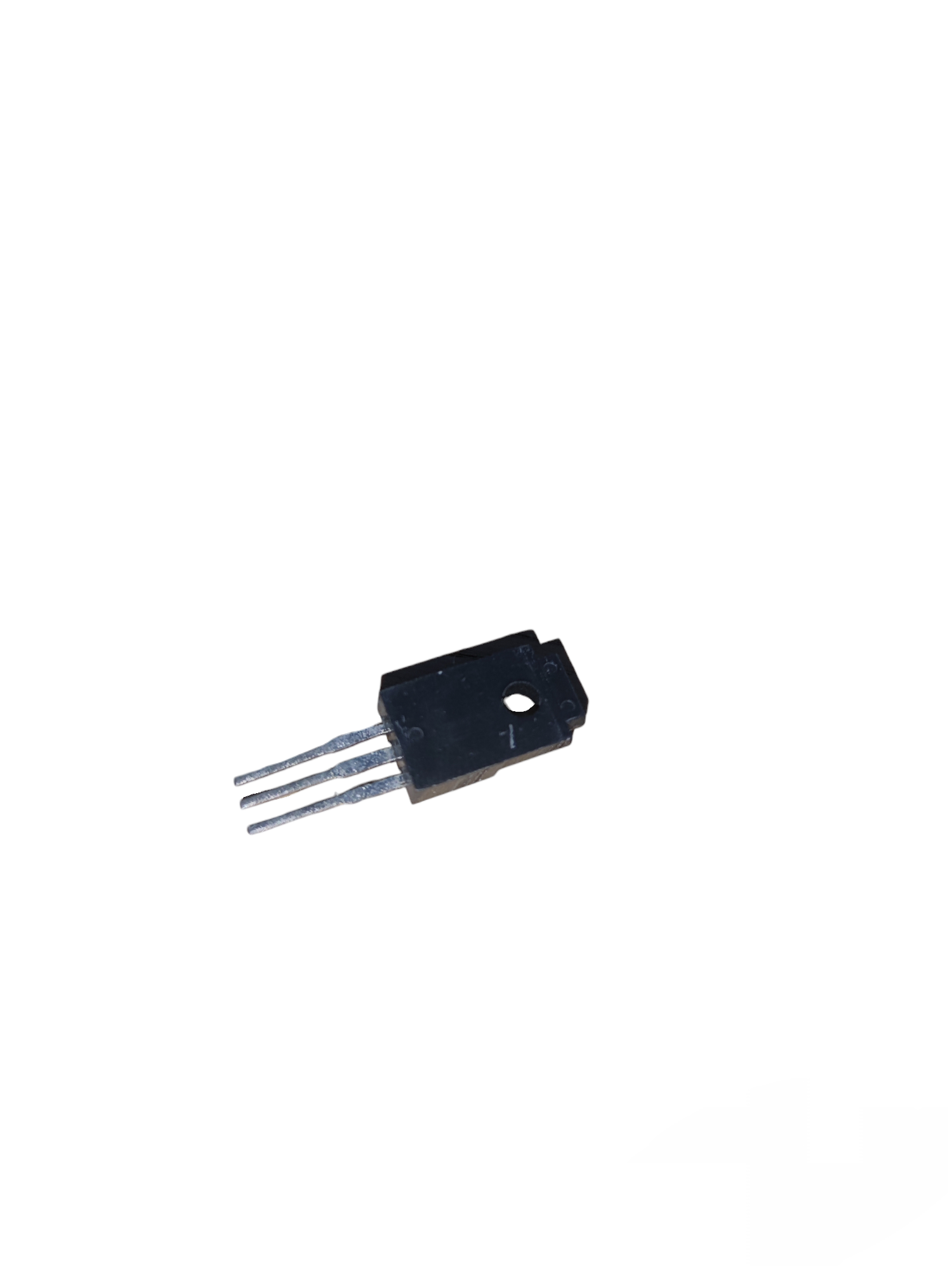 Single black transistor from Transistors Different Kind Classic Series with three metal leads for electrical circuitry