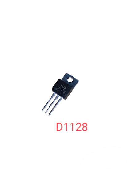 Transistors Different Kind Classic Series black electronic transistor with three metal legs and code D1128