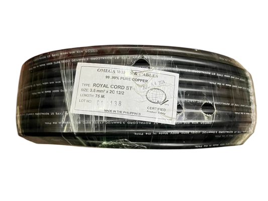 Omega Royal Cord 3.5mm2/2c AWG 12/2 2 Core 75mtrs