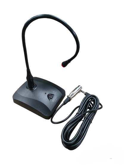 Trident Goose Neck Microphone desktop gooseneck mic with weighted black base and XLR cable