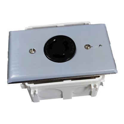 Grippes 30A Twist Lock Outlet 2P+E (3P) 250V (ML-3) XB103S, Twistlock Outlet with Square Utility Box