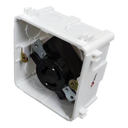 Grippes 30A Twist Lock Outlet 2P+E (3P) 250V (ML-3) XB103S, Twistlock Outlet with Square Utility Box