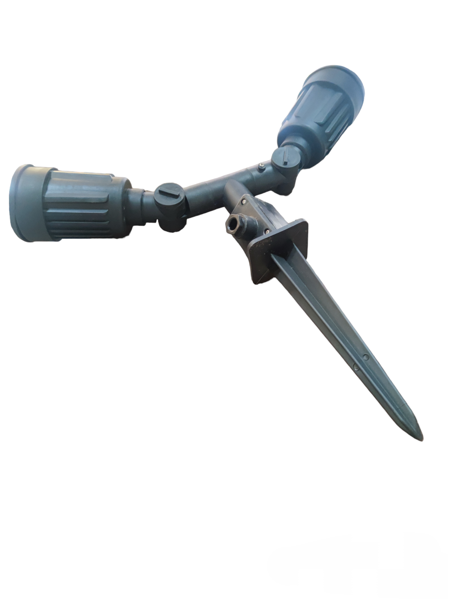 Twin Garden Lamp Holder 220V 200W outdoor lighting stake with adjustable dual lamp sockets