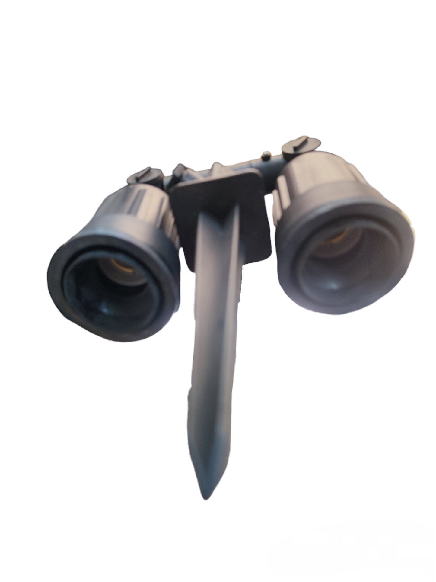 Twin Garden Lamp Holder 220V 200W black dual outdoor lighting fixture with stake for garden use