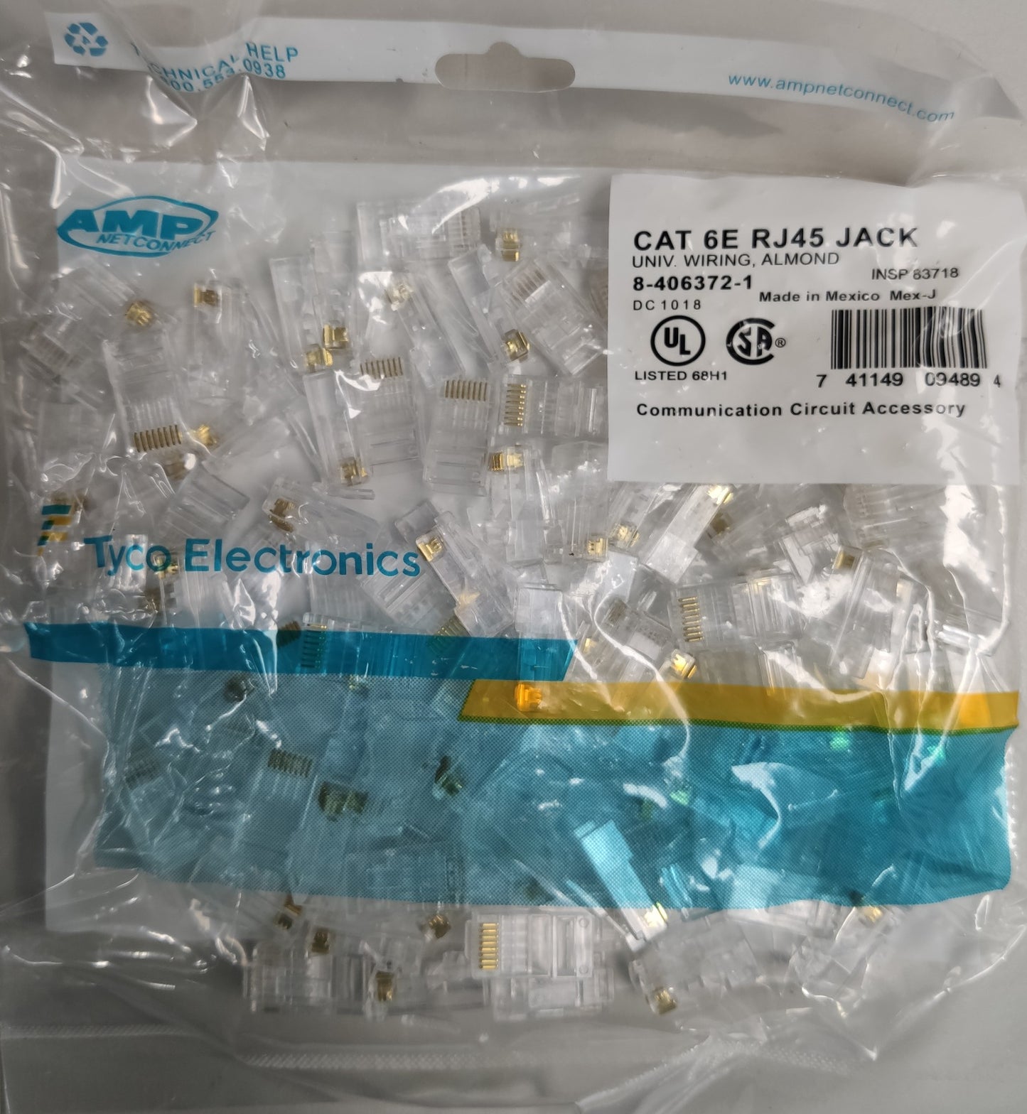 Pack of CAT6 UTP Connector RJ45 Plug clear connectors for network cables by Electx Electrical Supply