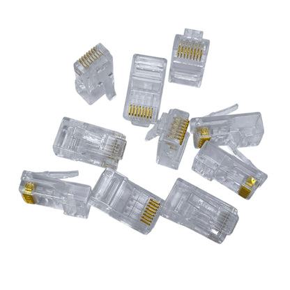 AMP RJ45 CAT 6E UTP modular connectors in clear design for reliable network connections