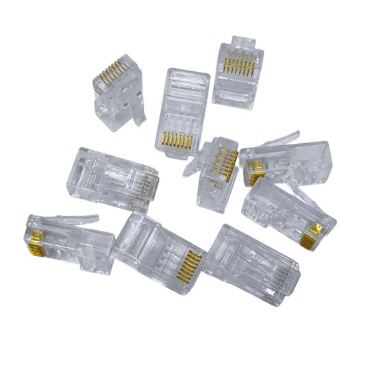 AMP RJ45 CAT 6E UTP modular connectors in clear design for reliable network connections
