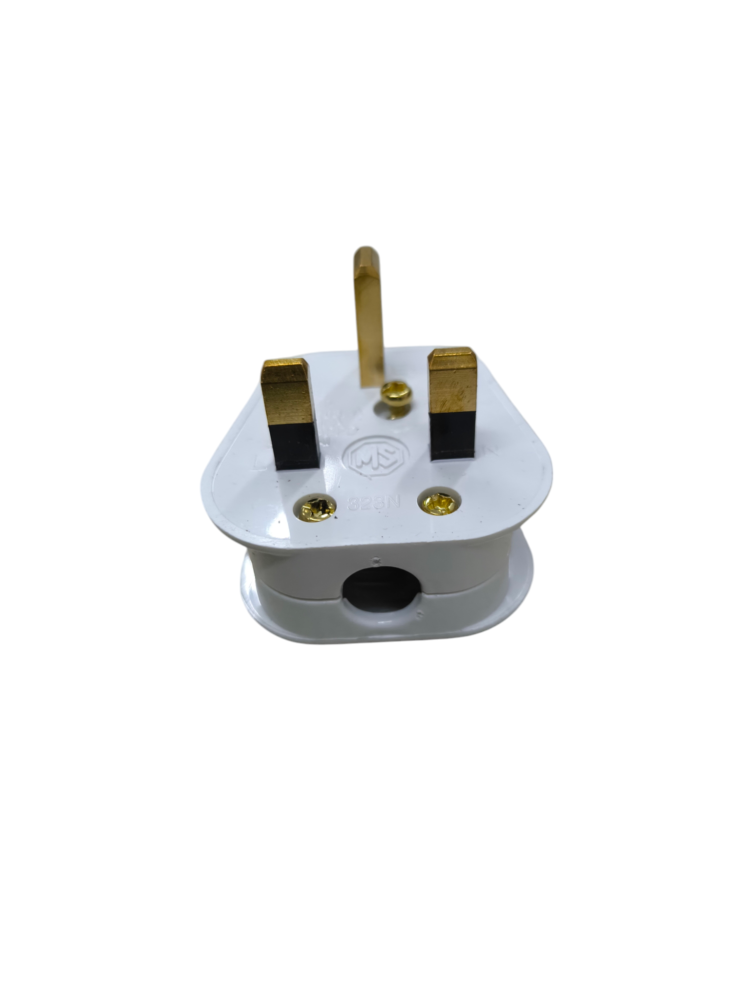 White Type G Plug 13A 220V UK Plug with three brass pins for power connection