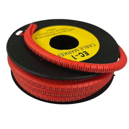 Grippes U Marker Red 2.6mm to 4.2mm 1000pcs cable management markers on black spool