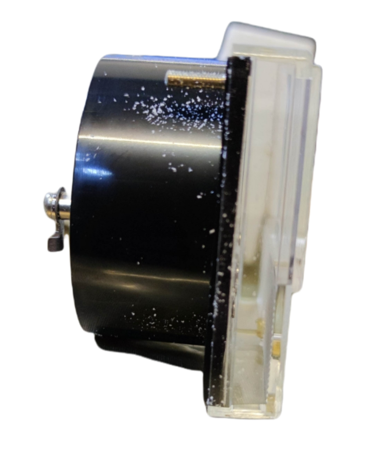 UFE Panel Meter VU Meter 66 side view showcasing its durable design for precise electrical measurements