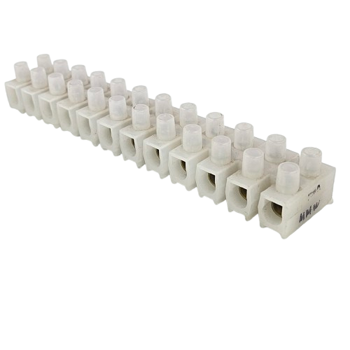 Sassin 100A 12 Pairs PVC Terminal Block white screw connector strip for electrical safety wiring