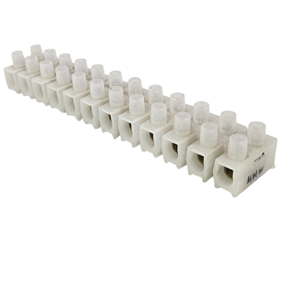 Sassin 100A 12 Pairs PVC Terminal Block white screw connector strip for electrical safety wiring