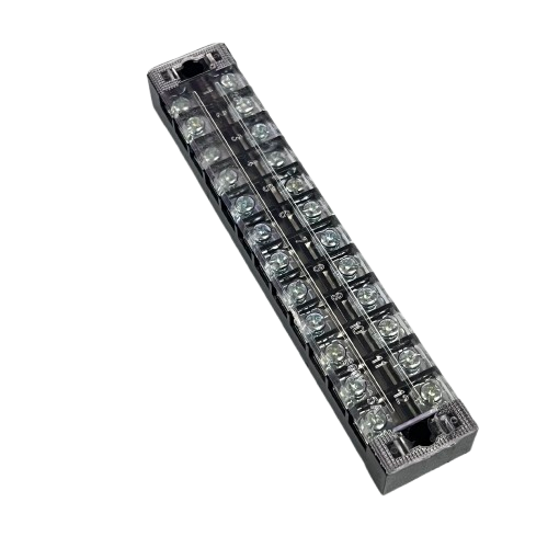 Grippes 25A 12 Pair Terminal Block 600V clear plastic barrier with 12 screw terminals for wiring
