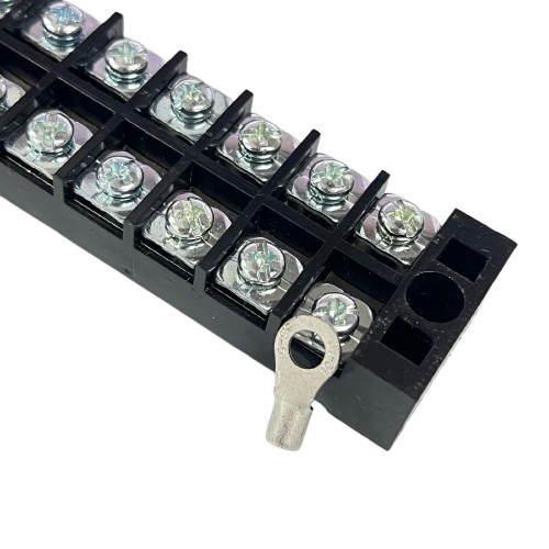 Grippes 25A 12 Pair Terminal Block 600V black screw terminal strip with ring lug for electrical wiring