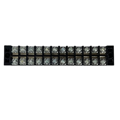 Grippes 25A 12 Pair Terminal Block 600V black screw terminal strip for electrical circuitry connections