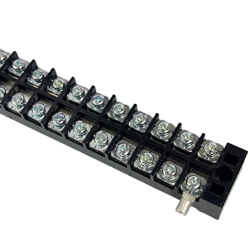 Grippes 25A 12 Pair Terminal Block 600V black screw terminal strip with 24 screw connections for electrical wiring