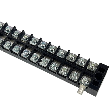 Grippes 25A 12 Pair Terminal Block 600V black screw terminal strip with 24 screw connections for electrical wiring