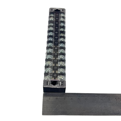 Grippes 25A 12 Pair Terminal Block 600V clear plastic screw terminal strip with ruler scale