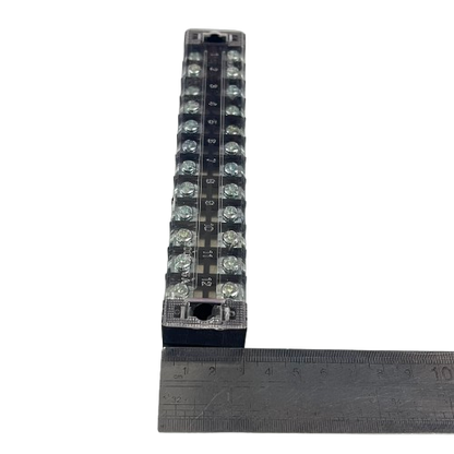 Grippes 25A 12 Pair Terminal Block 600V clear plastic screw terminal strip with ruler scale
