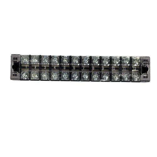 Grippes 25A 12 Pair Terminal Block 600V clear plastic barrier connector with 24 screw terminals