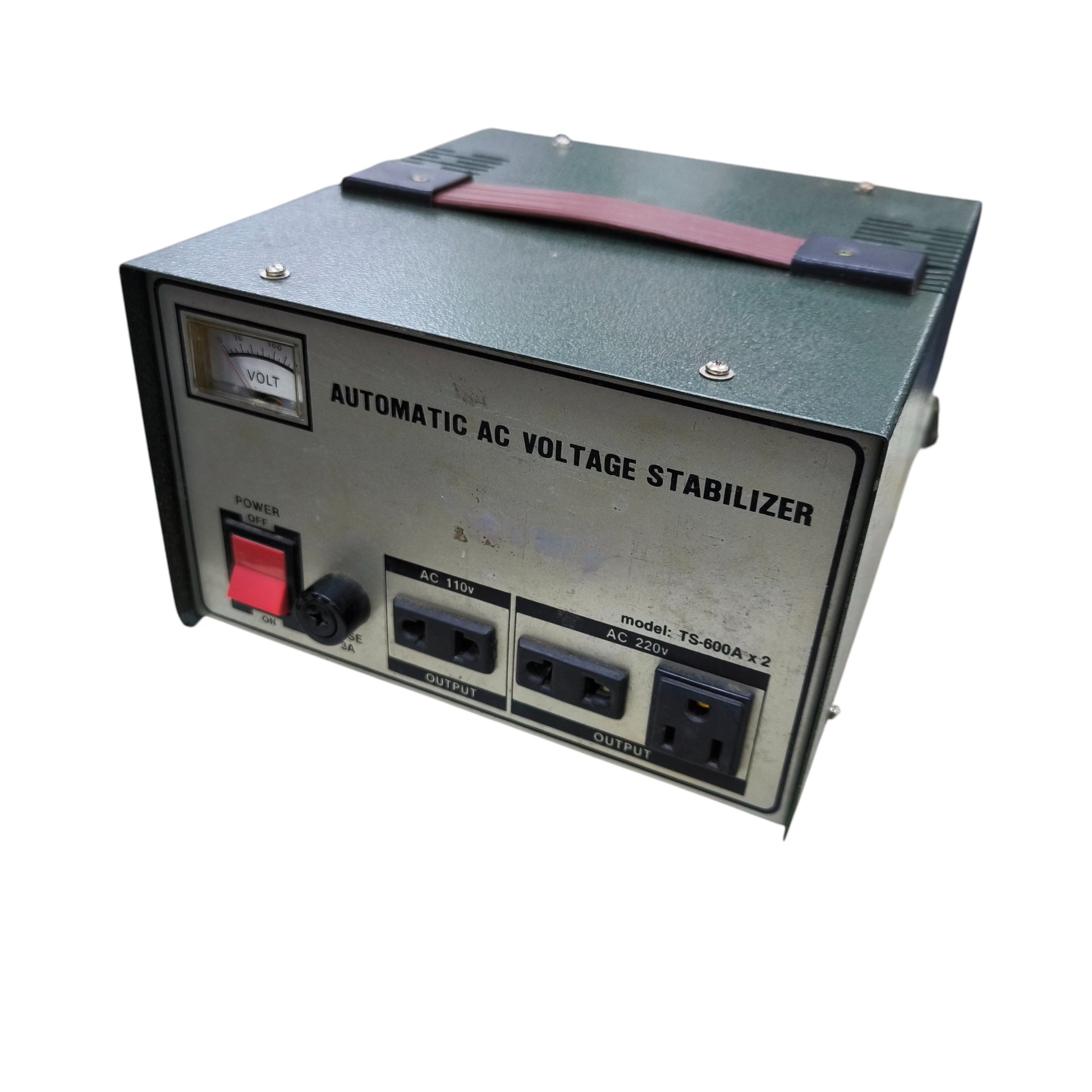 Winlite 600W Automatic Voltage Regulator with front voltmeter power switch and dual AC outlets