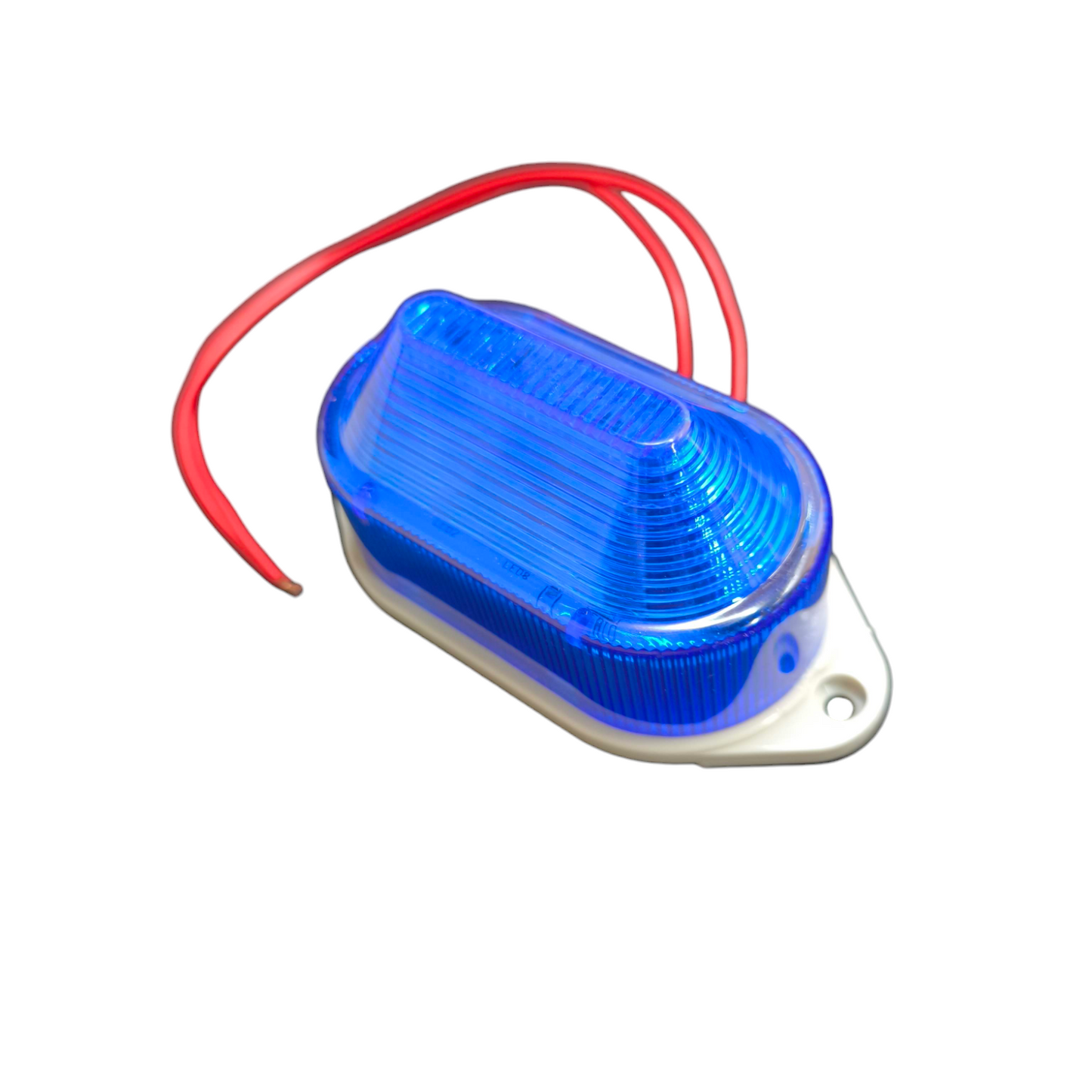 Denko Blue LED Warning Light 220V AC wall mount safety beacon with blue lens and red wires