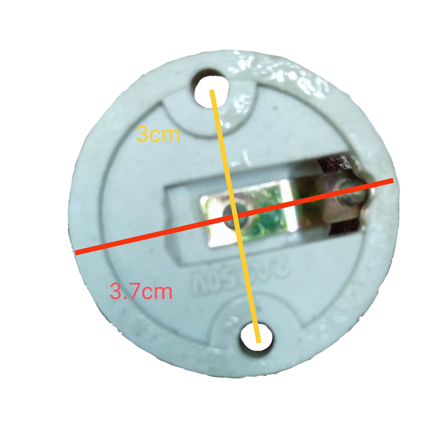 E14 porcelain socket receptacle white round lamp holder with two screw holes and metal contact for lighting fixtures