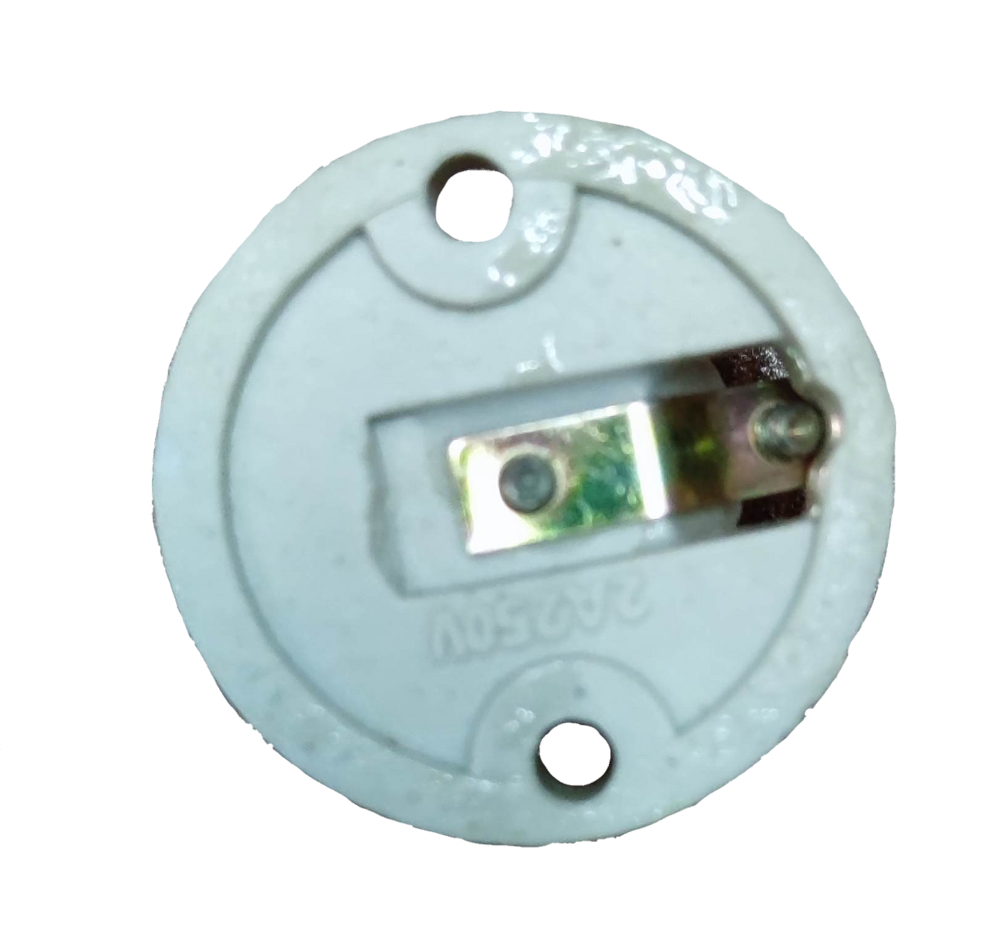 E14 porcelain socket receptacle white round ceramic lamp holder with metal contact and two screw mounts