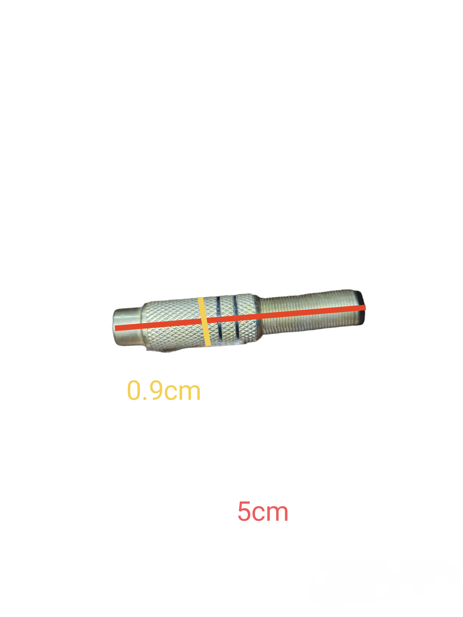 China portable audio accessory metal gold RCA jack 3 line connector 5cm length 9 millimeter diameter