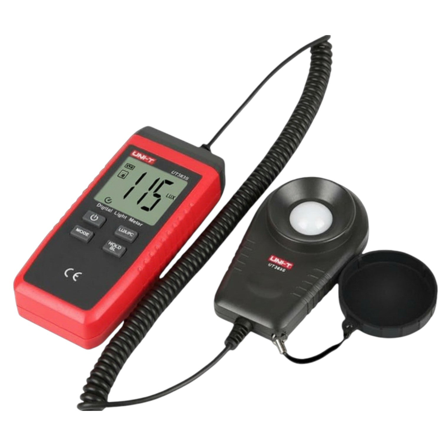 UNI-T Digital Light Meter UT383S for measuring light intensity in lux with digital display and sensor