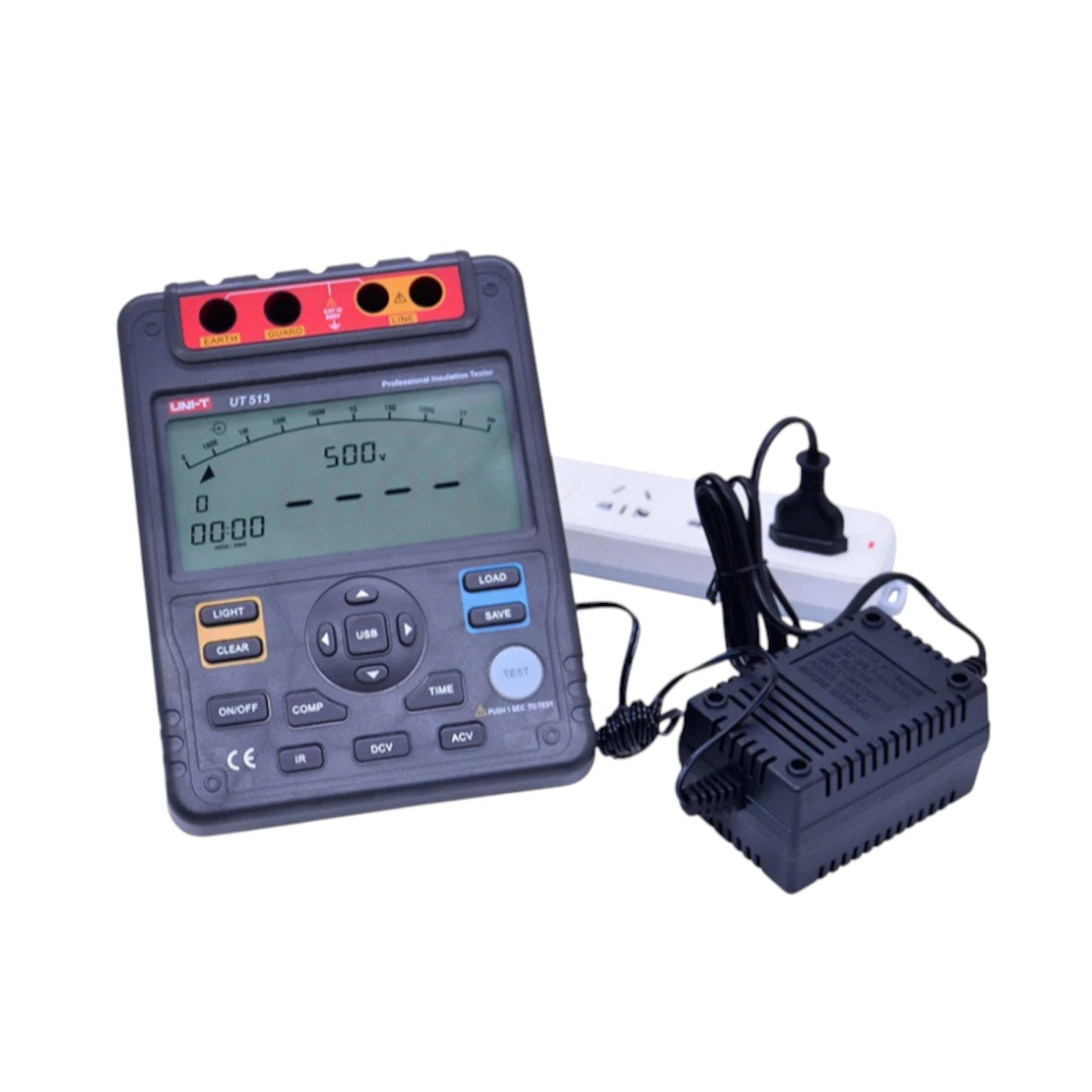 UNI-T UT-511 resistance tester featuring a digital display and testing leads for accurate measurements