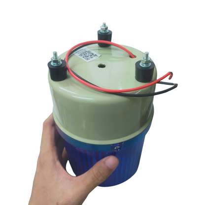 Sifco Rotary Warning light 24V DC - Blue with a sturdy base and electrical connections for safety applications