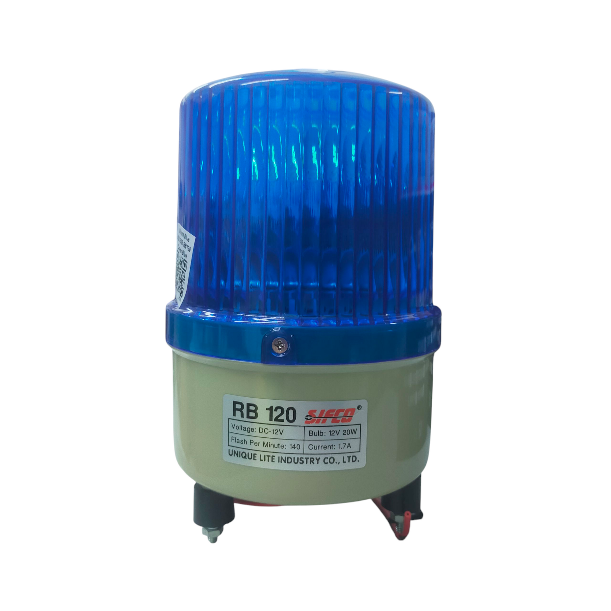 Sifco Warning light 12V DC - Blue with a durable design for safety applications and clear visibility