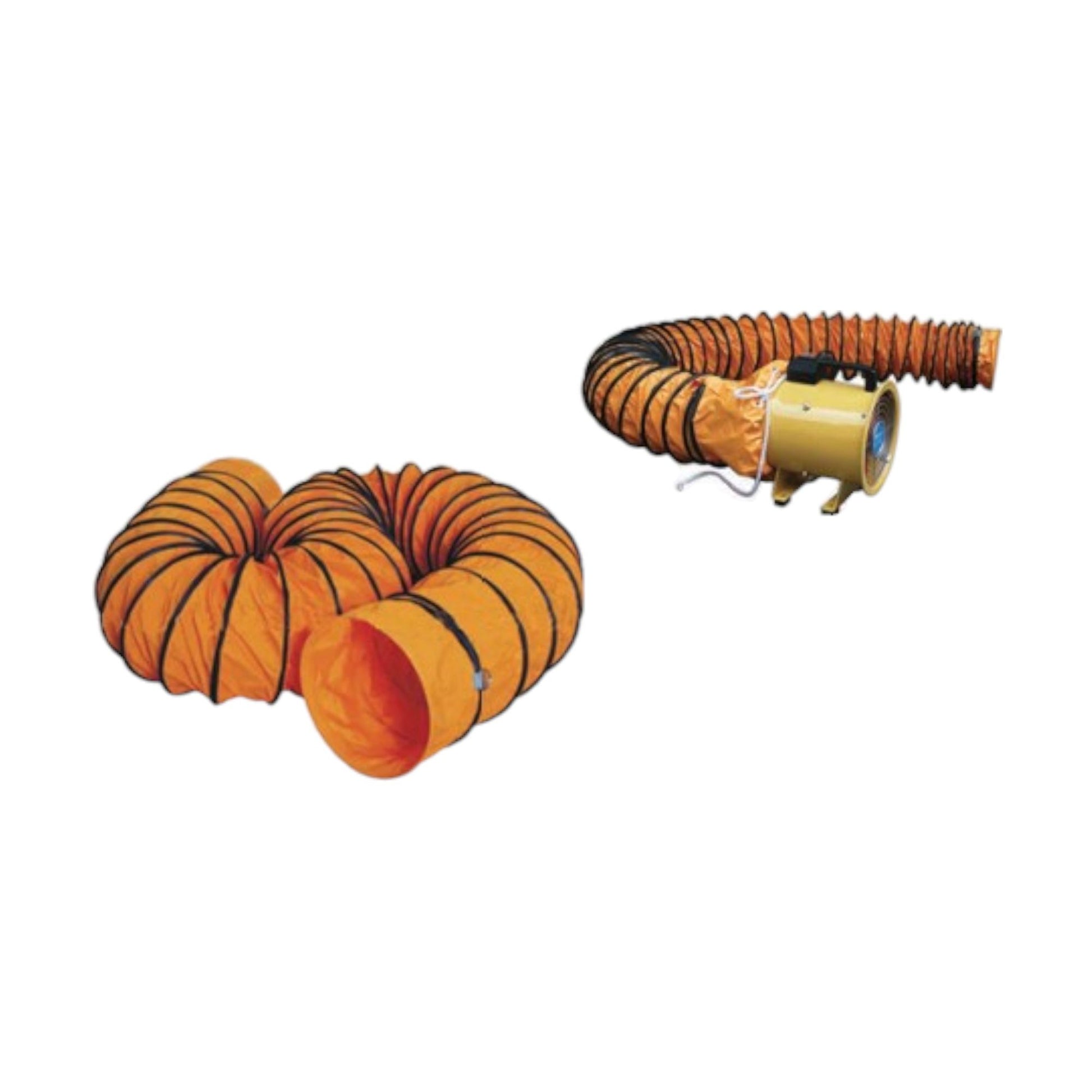 Tailee 10 Inches Ventilator Air Duct 5 Meters orange flexible corrugated ducting with inline fan for ventilation