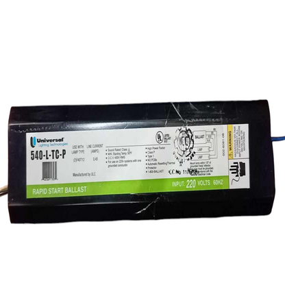 Universal 220v fluorescent ballast for rapid start lighting systems in commercial and residential use