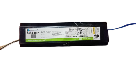 Universal 220v fluorescent ballast for rapid start lighting systems in commercial and residential use